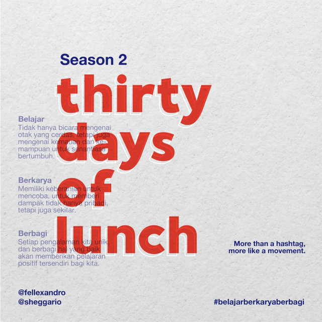 thirty days of lunch