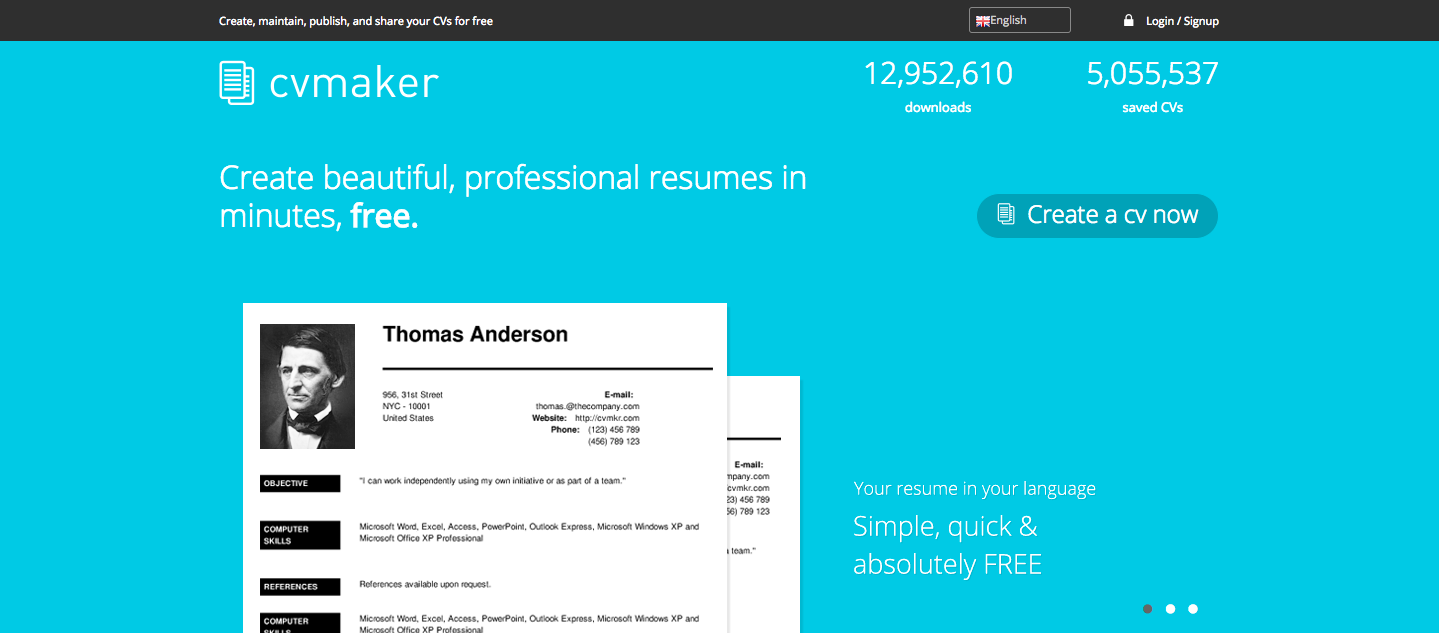 Membuat resume simple dan menarik dengan CV Maker
