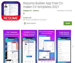 Resume Builder App Free templates 2021